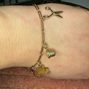 OLD Vintage Charm bracelet for the seamstress 9k-10k